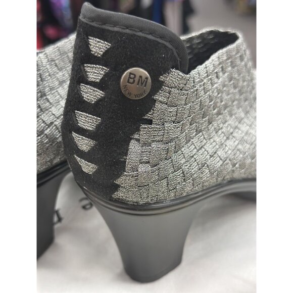 Bernie Mev Womens Silver/Pewter Woven Mesh 3" Heeled Shoes With Memory Foam Comf - Picture 4 of 7